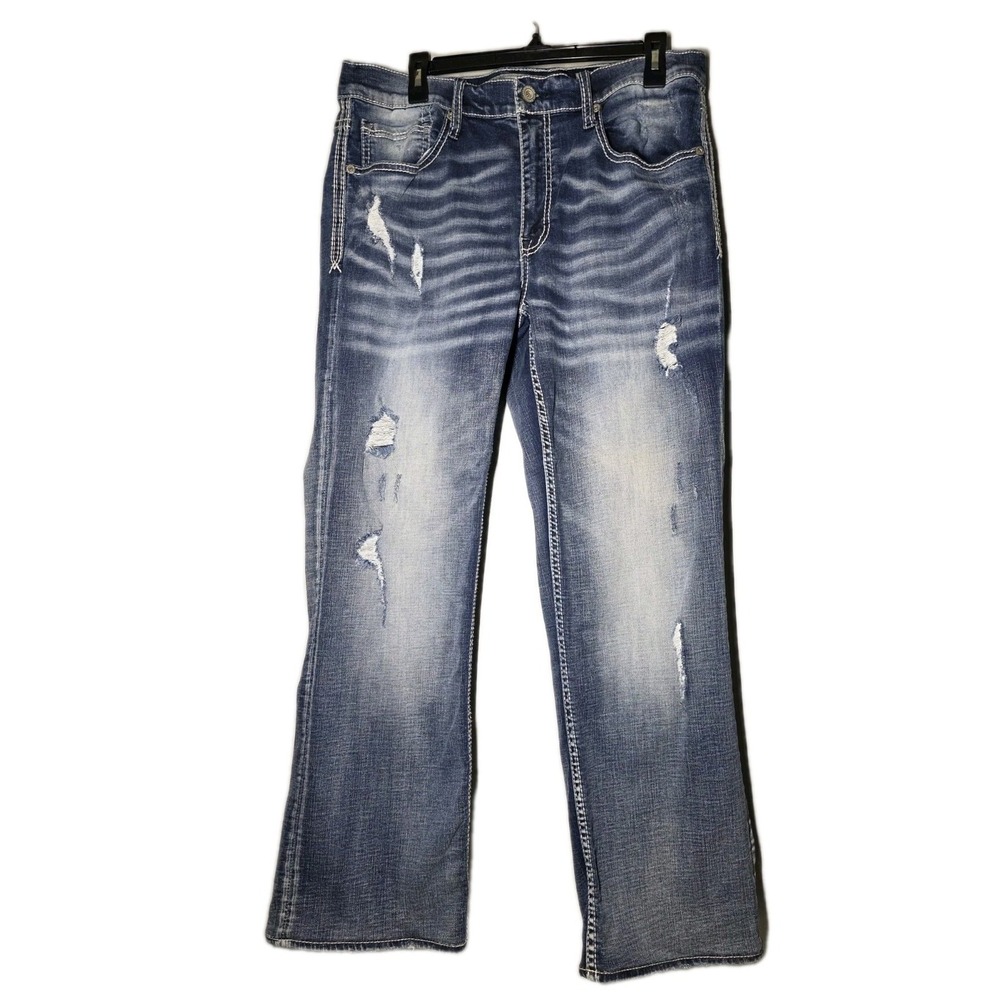BKE Jake Bootleg Jeans Mens 36Rx30 Denim Buckle Bootcut